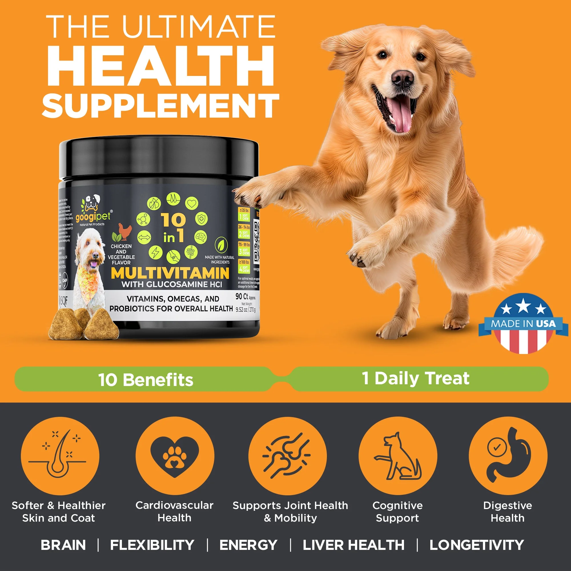 10 in 1 Multivitamin Chews for Dogs (Chicken Flavor) - Image 3