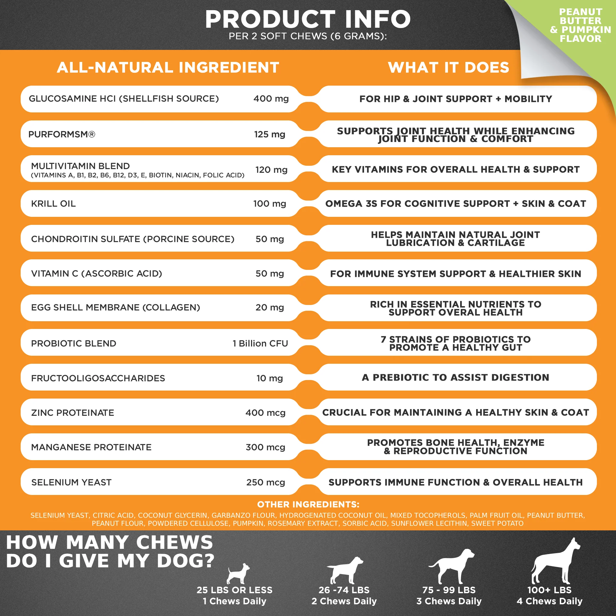 10 in 1 Multivitamin Chews for Dogs (Peanut Butter & Pumpkin Flavor) - Image 5