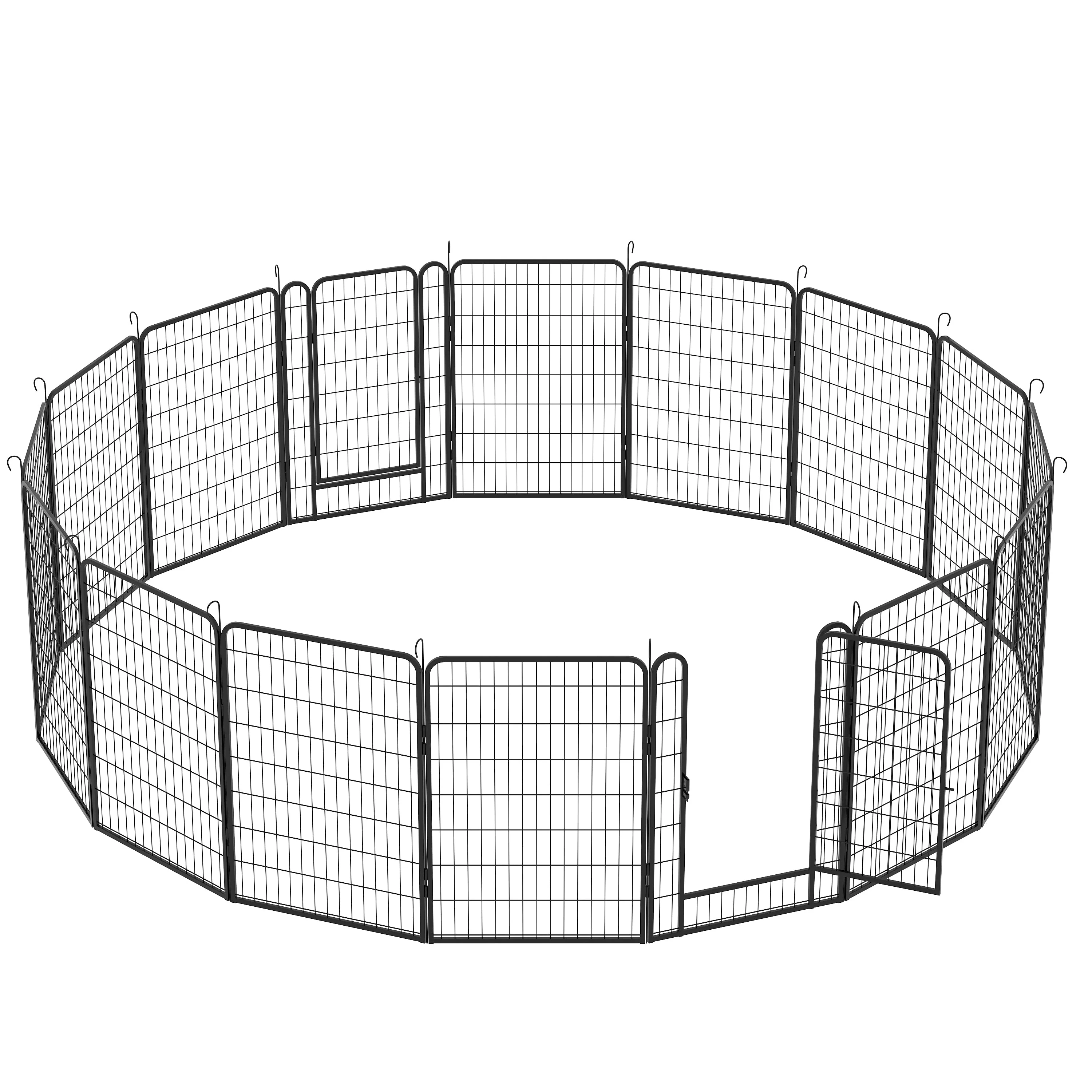 16 Panels Heavy-Duty Metal Playpen with Door, 39.37' H Dog Fence Pet Exercise Pen for Outdoor, Indoor - Image 4
