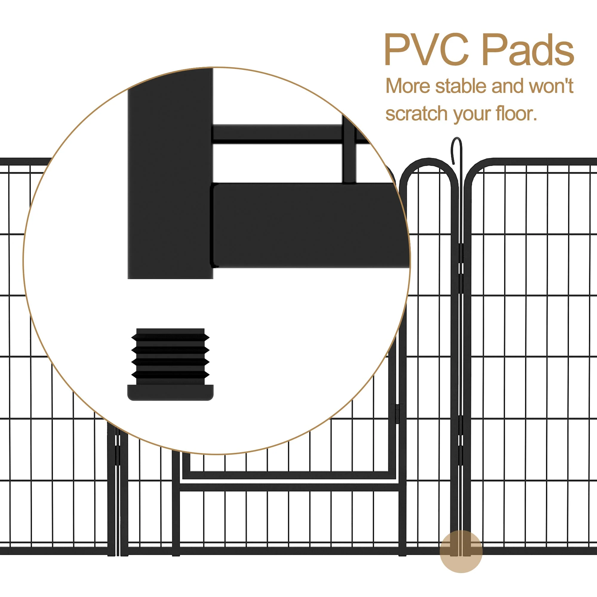 16 Panels Heavy-Duty Metal Playpen with Door, 39.37' H Dog Fence Pet Exercise Pen for Outdoor, Indoor - Image 9