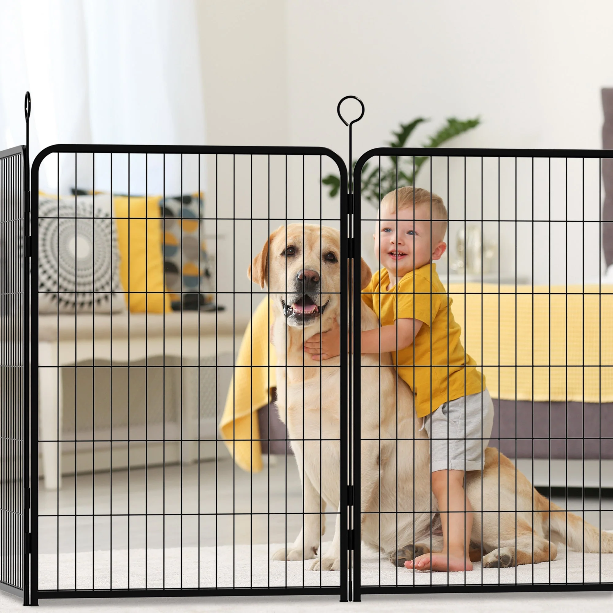 16 Panels Heavy Duty Metal Playpen with Self-Locking Gate, Extra Tall 40' Dog Fence Pet Exercise Pen for Outdoor and Indoor-Easy Setup Exercise Pen for Large Dogs - Image 9