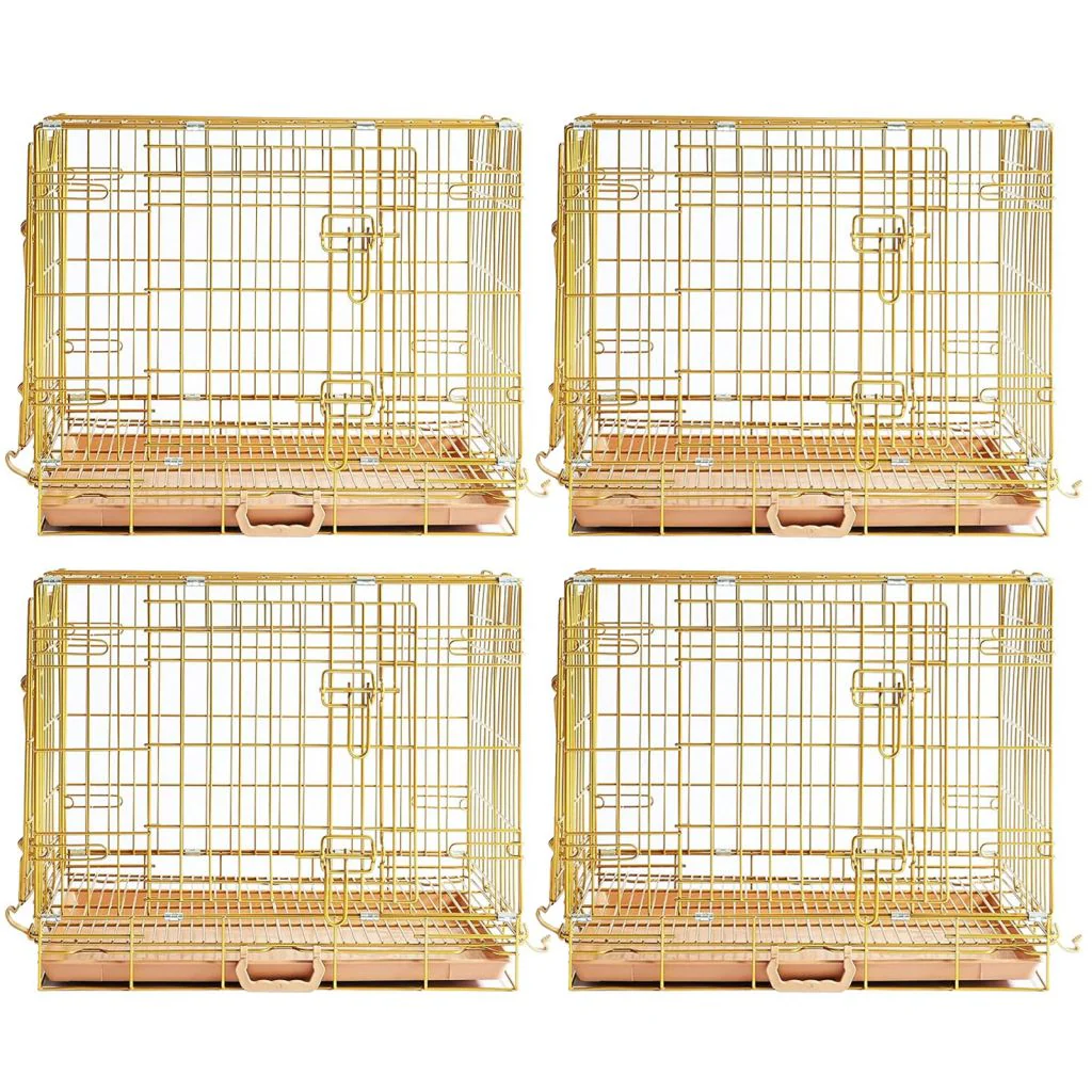 24-42" Collapsible Copper Gold Dog Crate GLD24-42 - Image 15