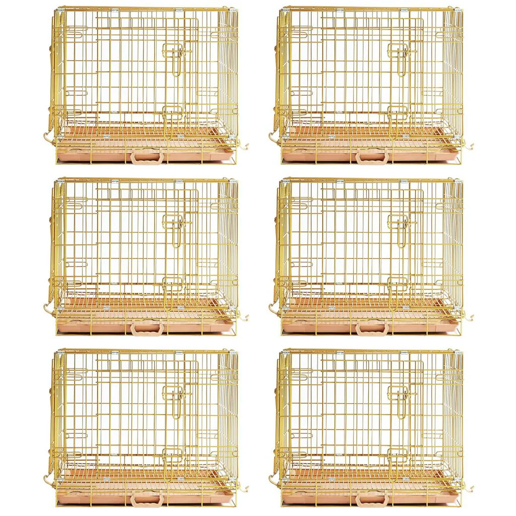 24-42" Collapsible Copper Gold Dog Crate GLD24-42 - Image 16