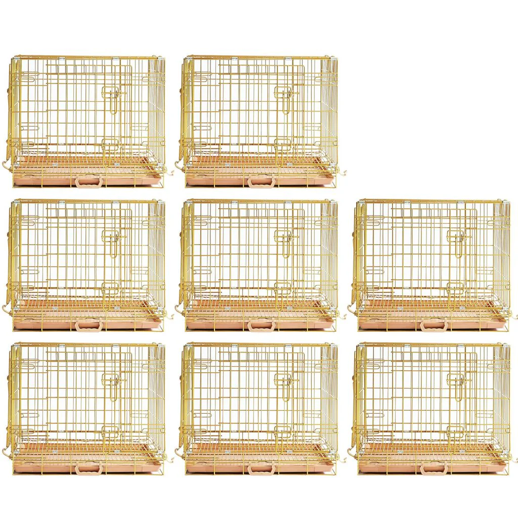 24-42" Collapsible Copper Gold Dog Crate GLD24-42 - Image 17