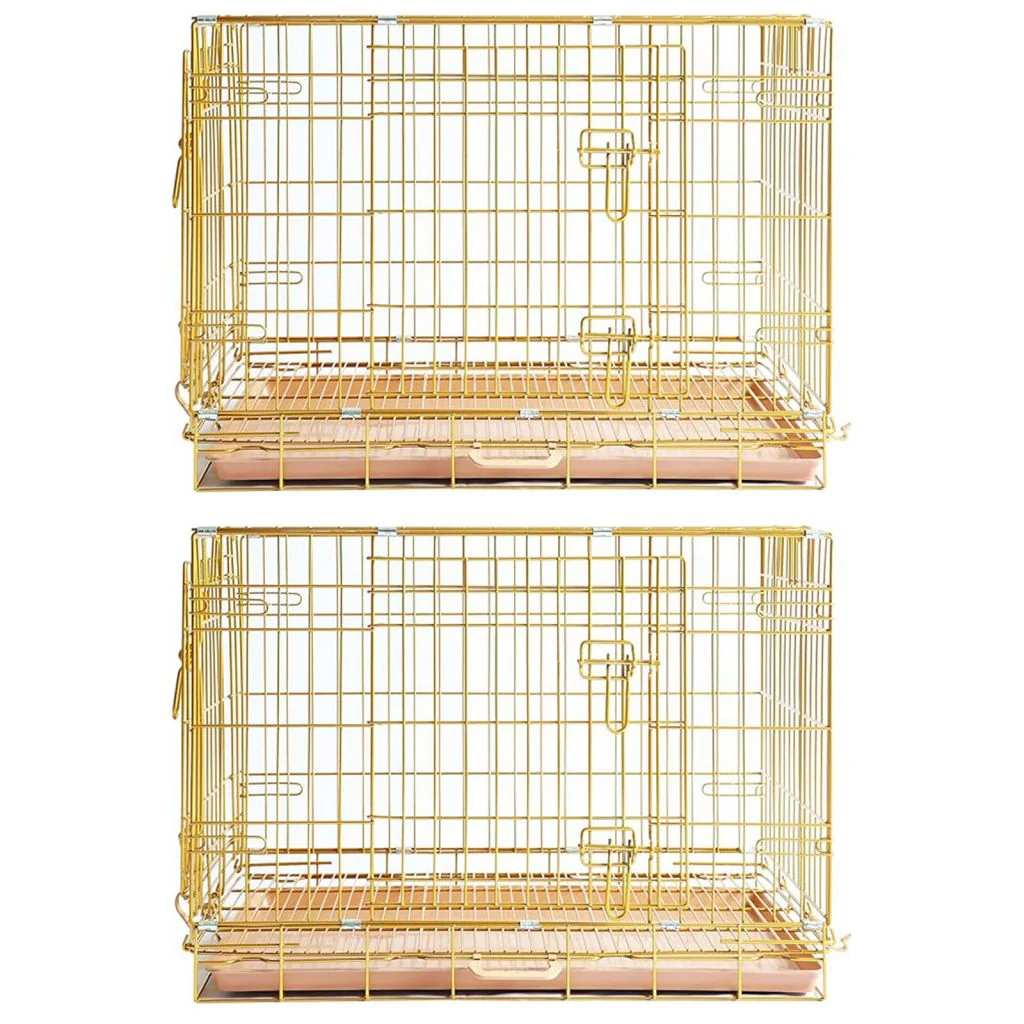 24-42" Collapsible Copper Gold Dog Crate GLD24-42 - Image 19