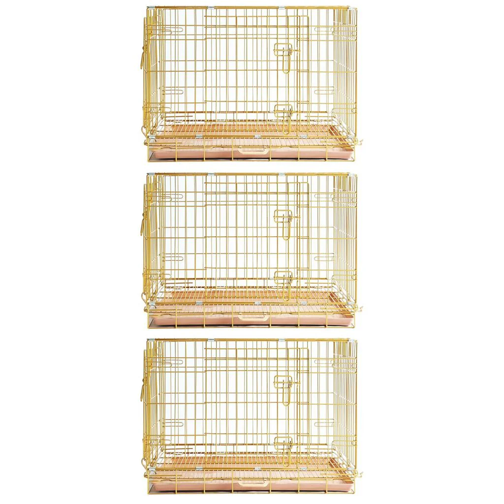 24-42" Collapsible Copper Gold Dog Crate GLD24-42 - Image 20