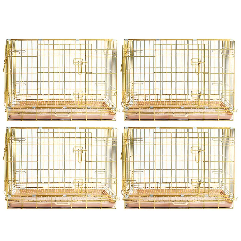 24-42" Collapsible Copper Gold Dog Crate GLD24-42 - Image 21