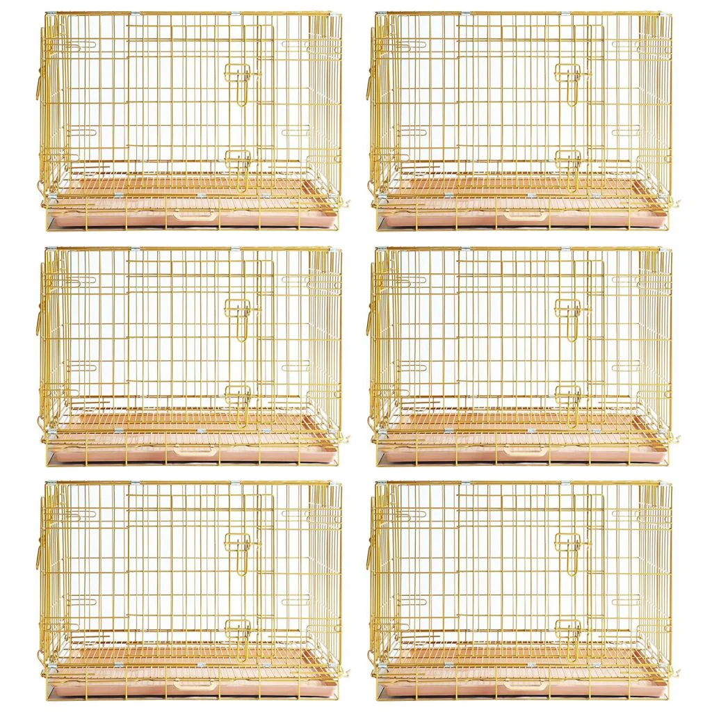 24-42" Collapsible Copper Gold Dog Crate GLD24-42 - Image 22