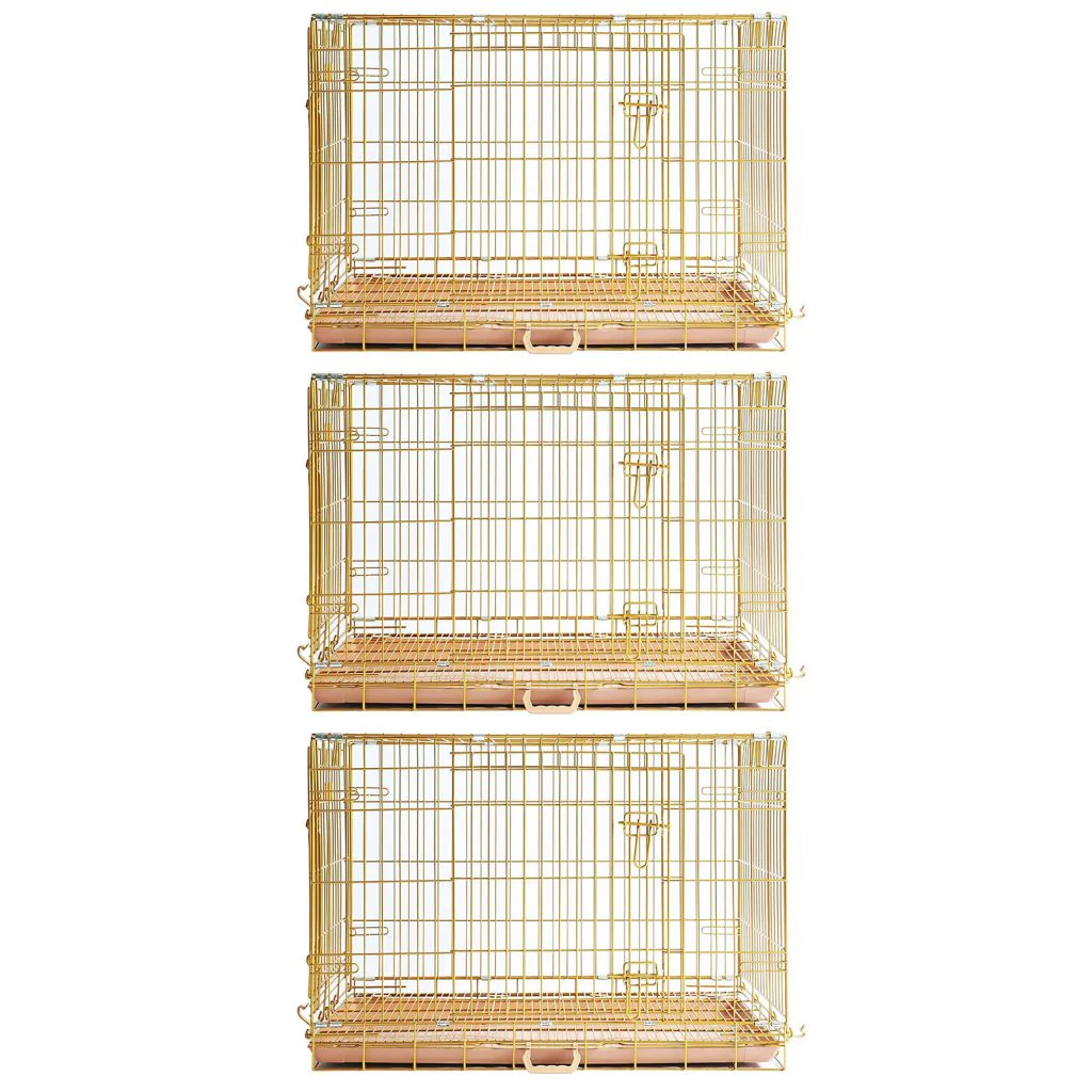 24-42" Collapsible Copper Gold Dog Crate GLD24-42 - Image 26