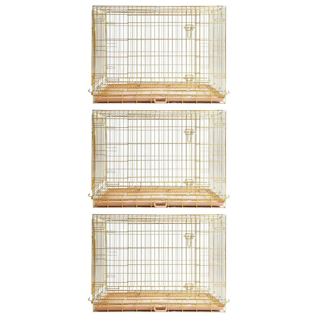 24-42" Collapsible Copper Gold Dog Crate GLD24-42 - Image 32
