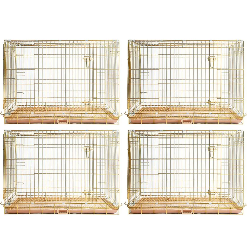 24-42" Collapsible Copper Gold Dog Crate GLD24-42 - Image 33