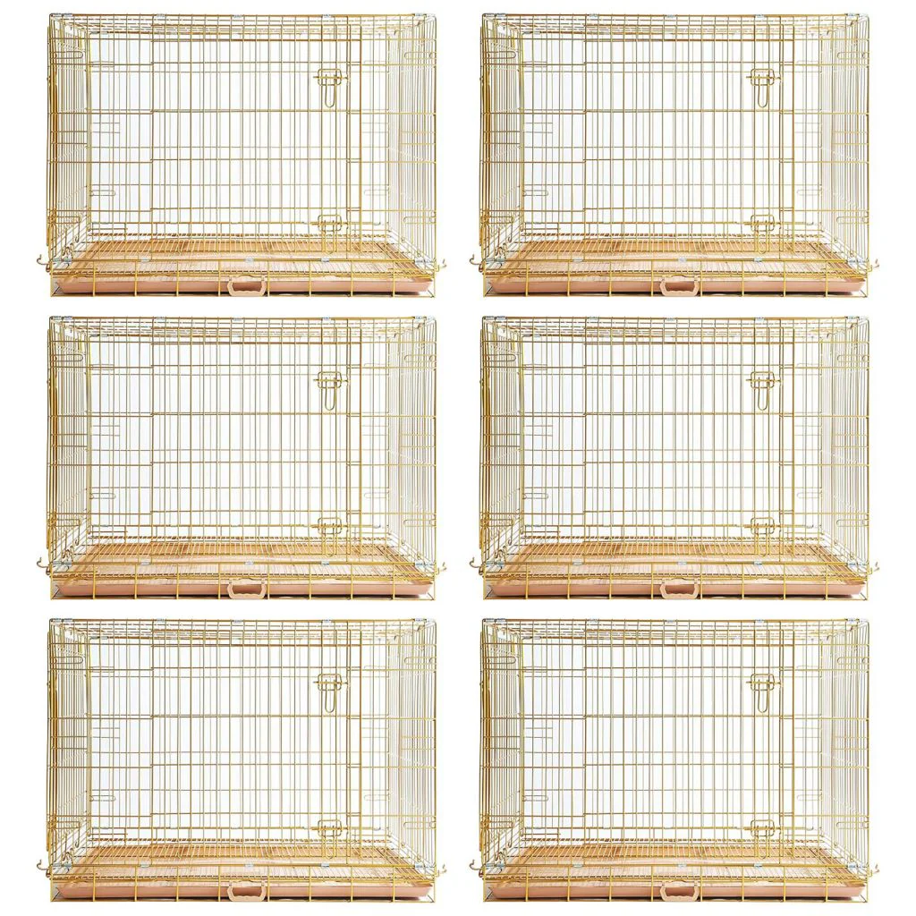 24-42" Collapsible Copper Gold Dog Crate GLD24-42 - Image 34
