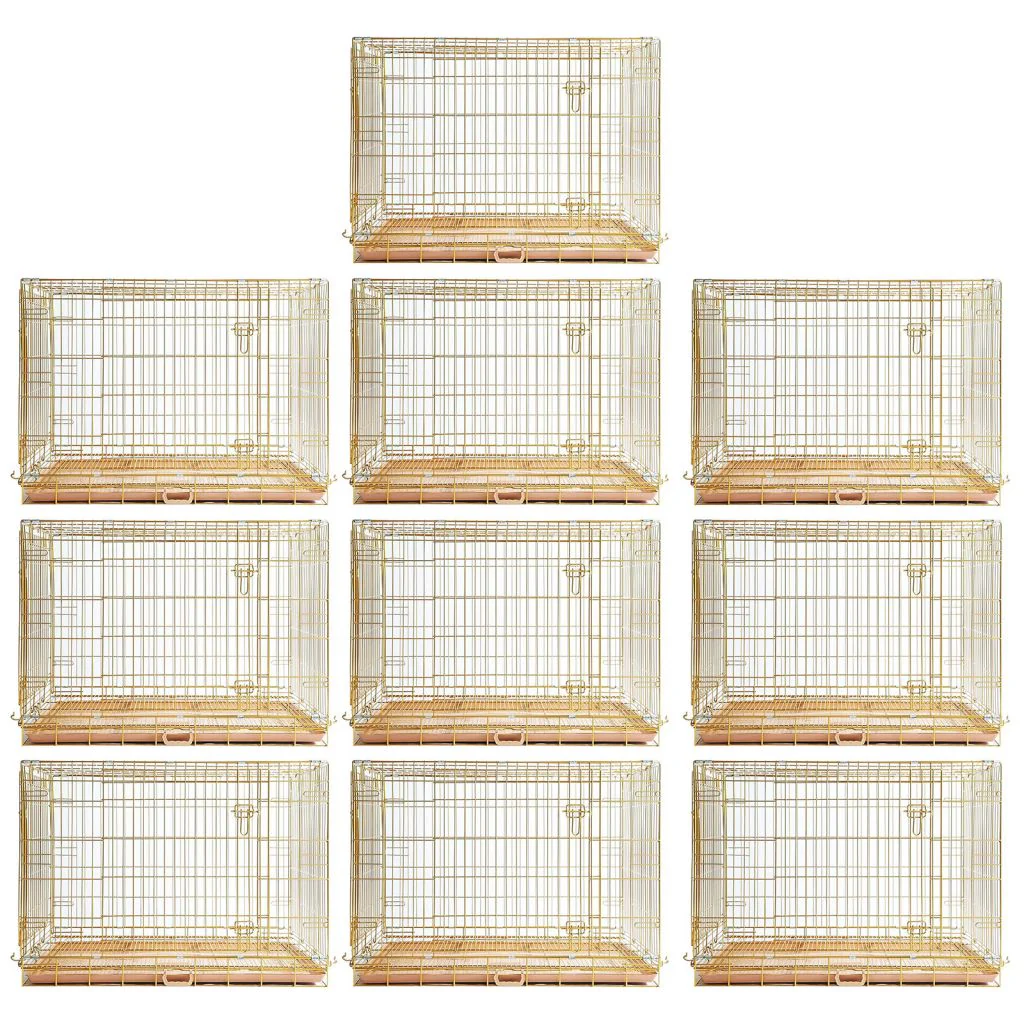24-42" Collapsible Copper Gold Dog Crate GLD24-42 - Image 36