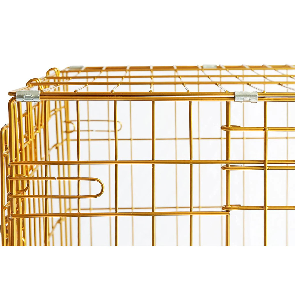 24-42" Collapsible Copper Gold Dog Crate GLD24-42 - Image 8