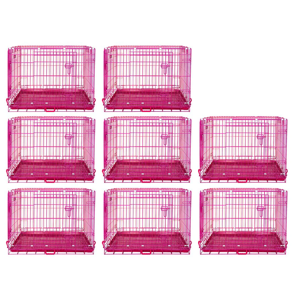 24-42" Collapsible Pink Dog Crate RED24-42 - Image 29