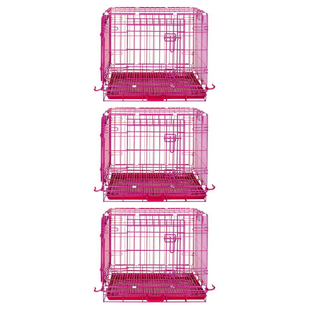 24-42" Collapsible Pink Dog Crate RED24-42 - Image 39
