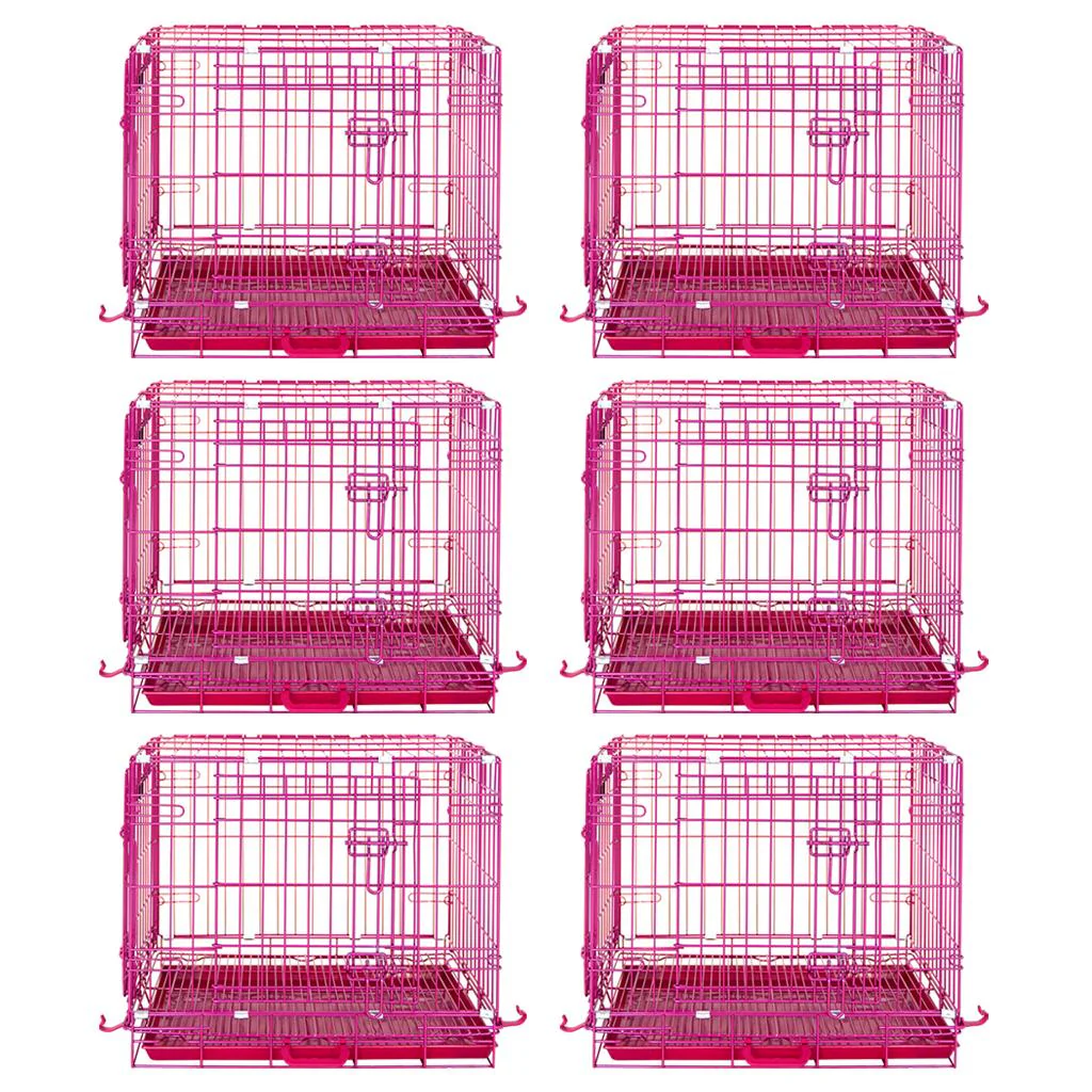 24-42" Collapsible Pink Dog Crate RED24-42 - Image 41