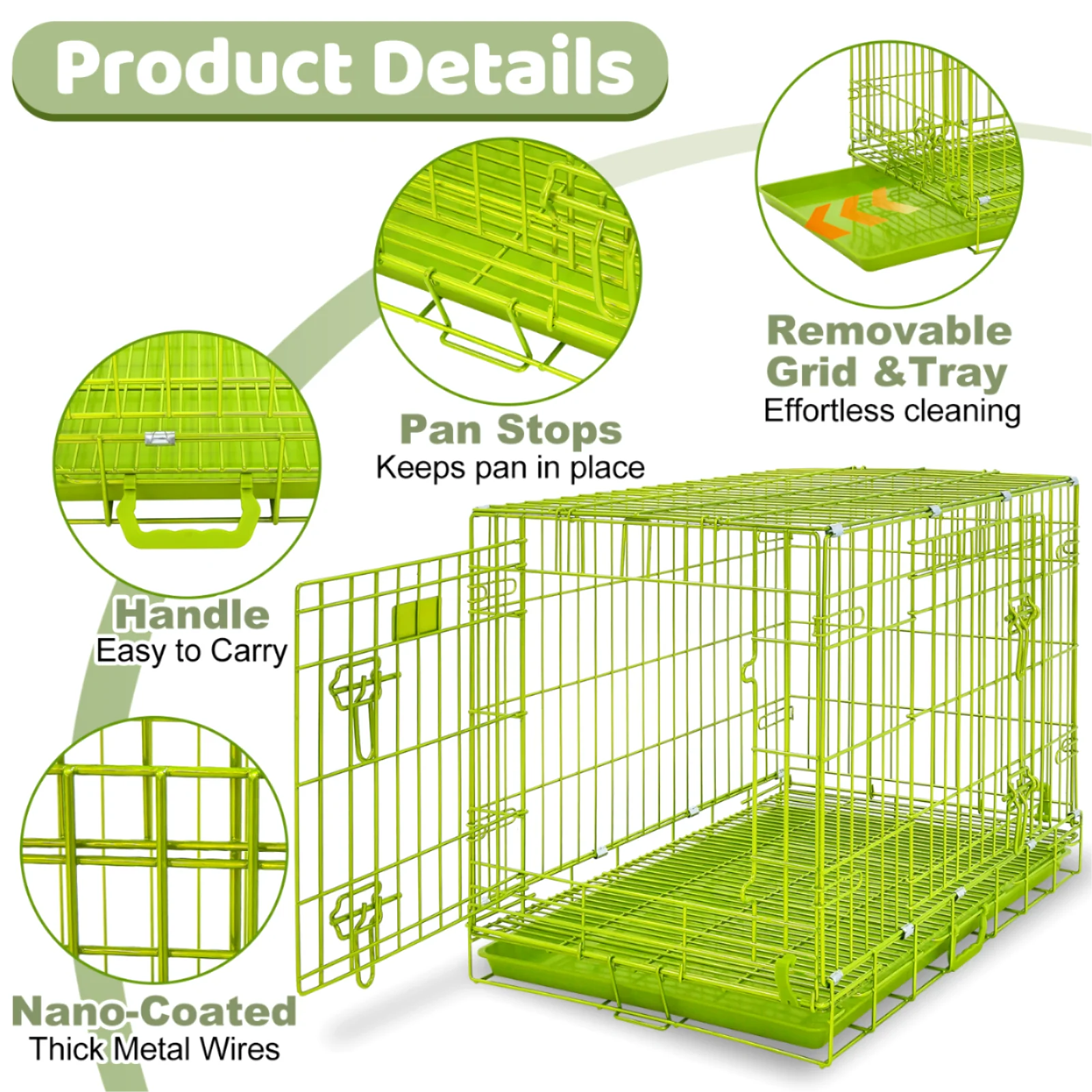 30" Collapsible Green Dog Crate GRN30 - Image 5