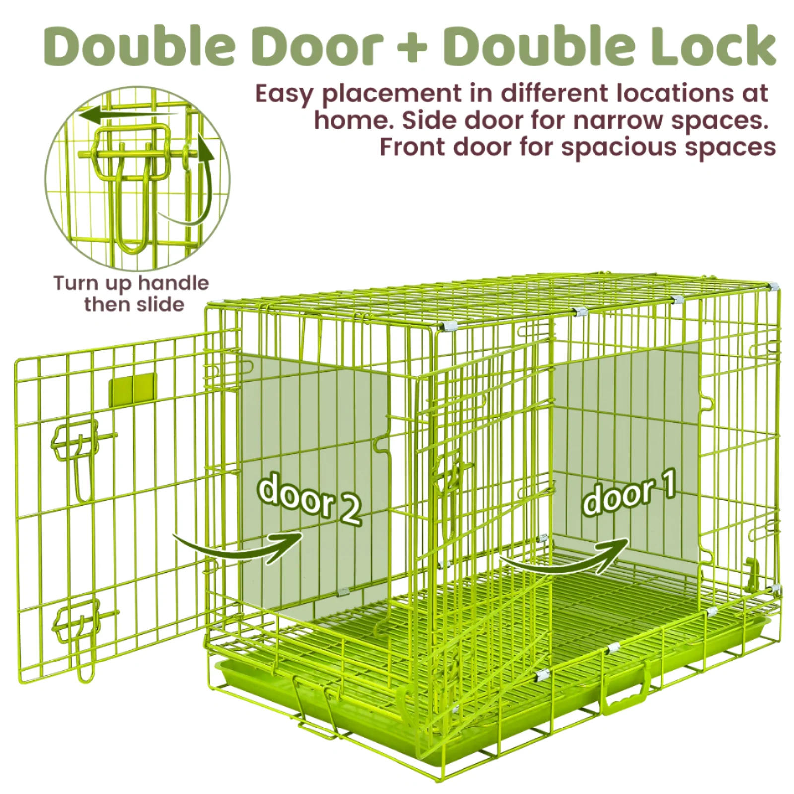30" Collapsible Green Dog Crate GRN30 - Image 6