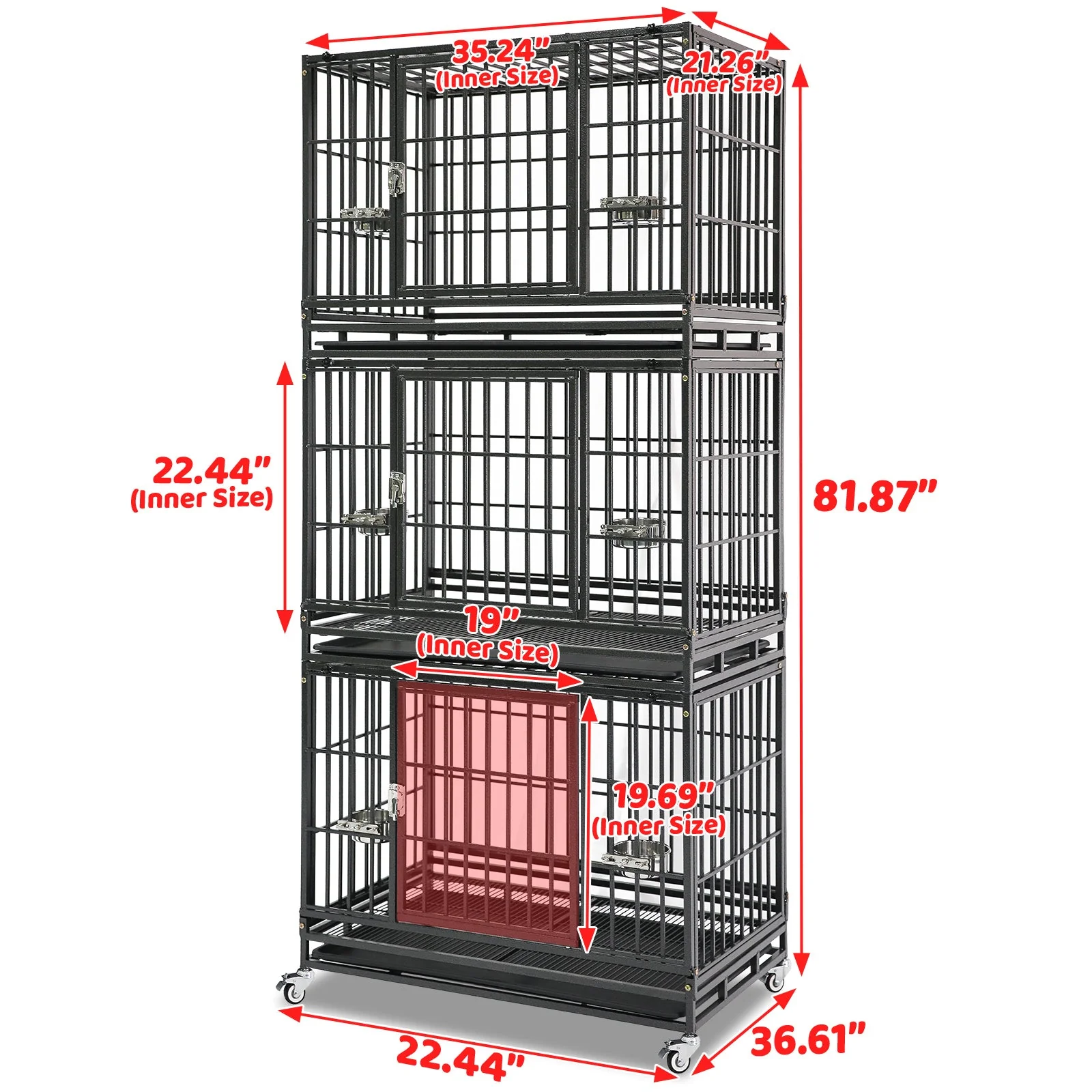 37" Stackable Heavy Duty Dog Crate 371D03 - Image 10