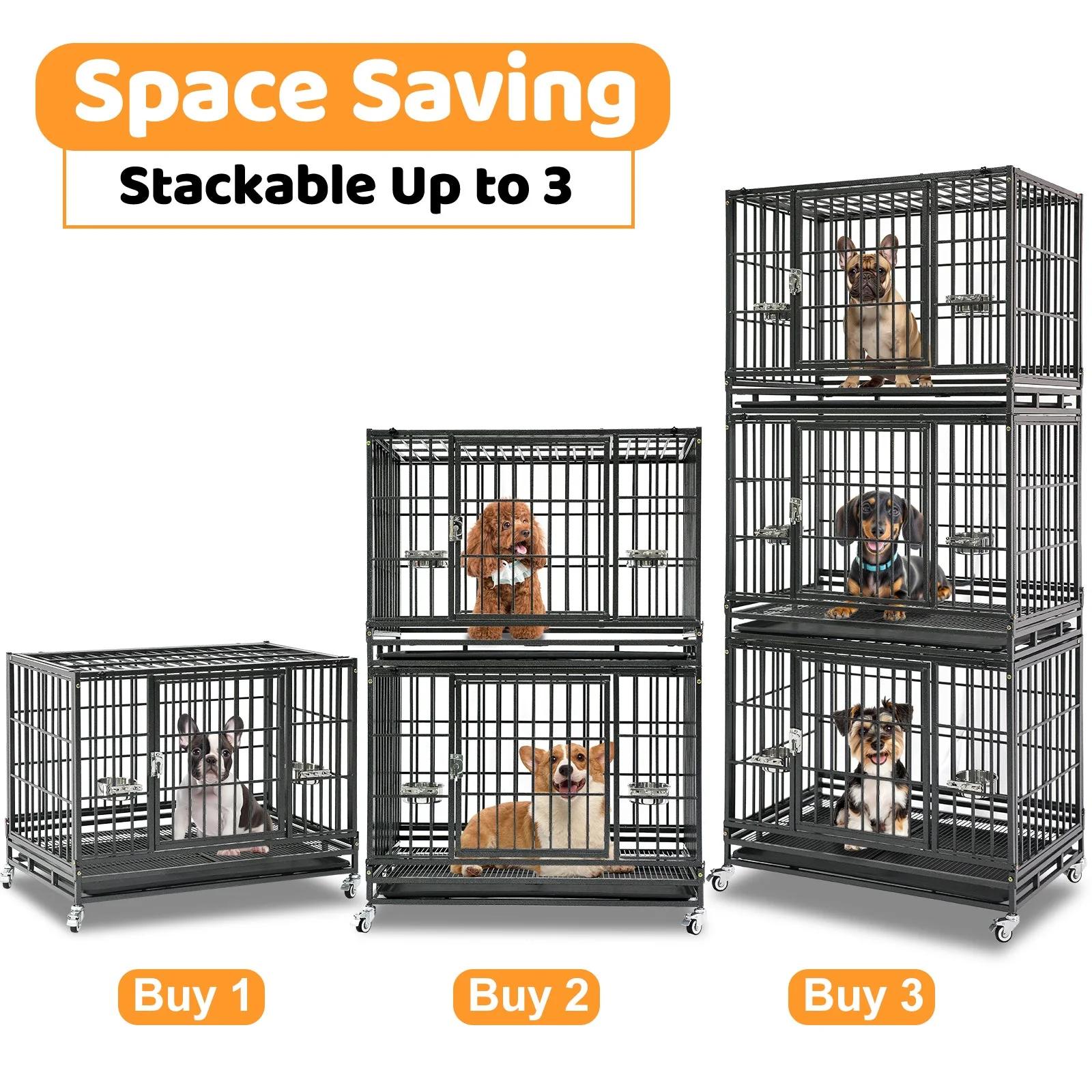 37" Stackable Heavy Duty Dog Crate 371D03 - Image 4