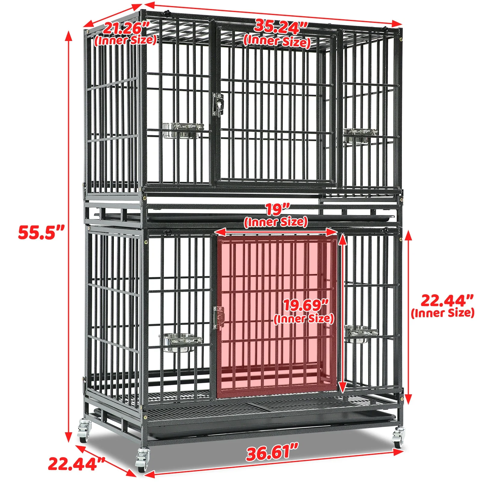 37" Stackable Heavy Duty Dog Crate 371D03 - Image 9