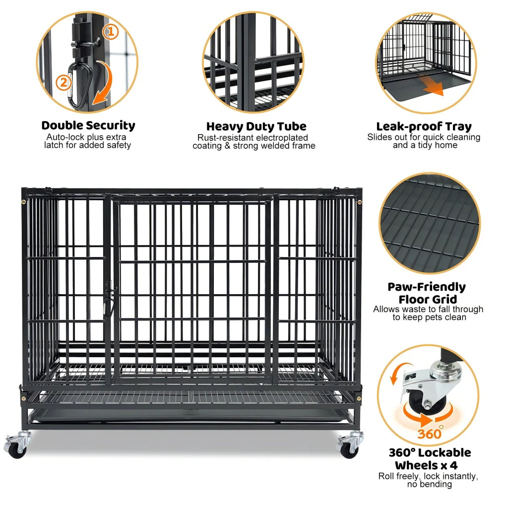 37" Stackable Heavy Duty Dog Kennel 371D04 - Image 3