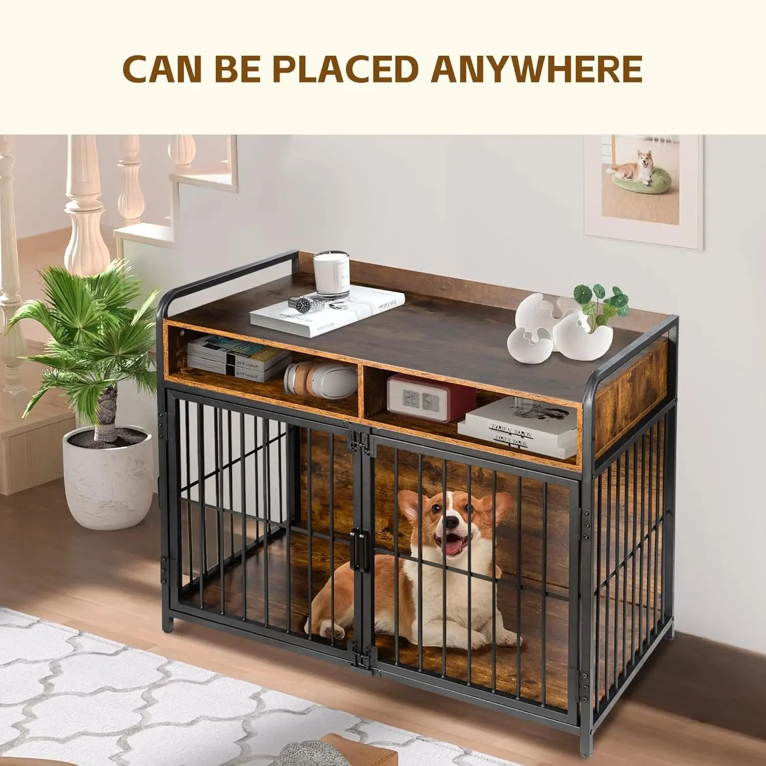 41" Faye Rustic Large Dog Crates Furniture - Image 3