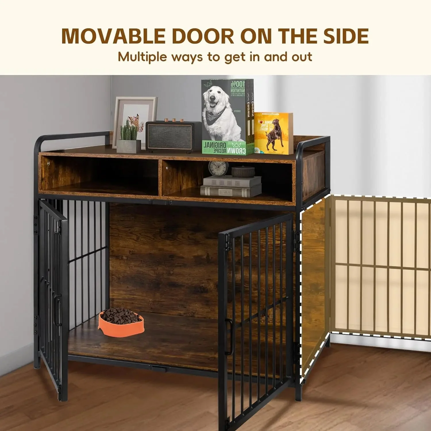 41" Faye Rustic Large Dog Crates Furniture - Image 4