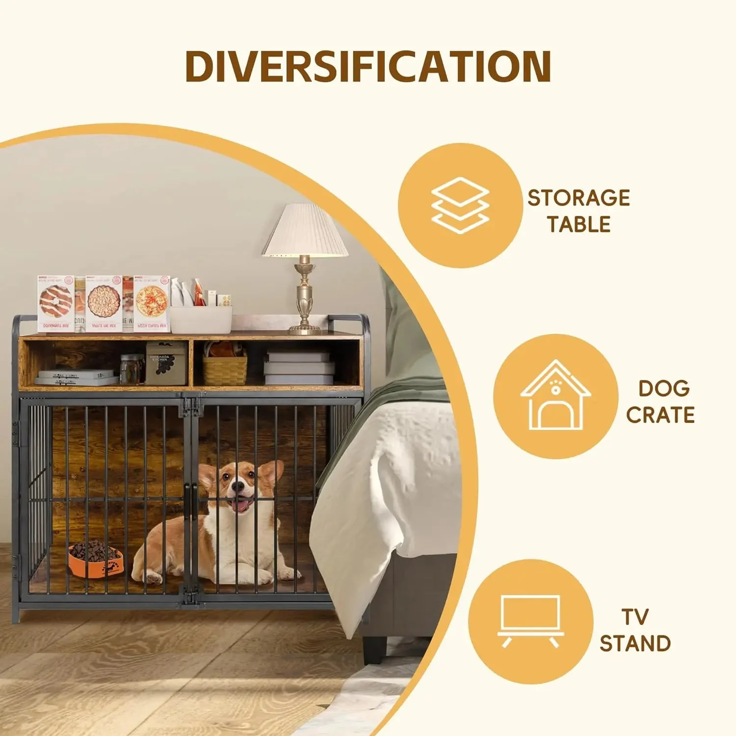 41" Faye Rustic Large Dog Crates Furniture - Image 6