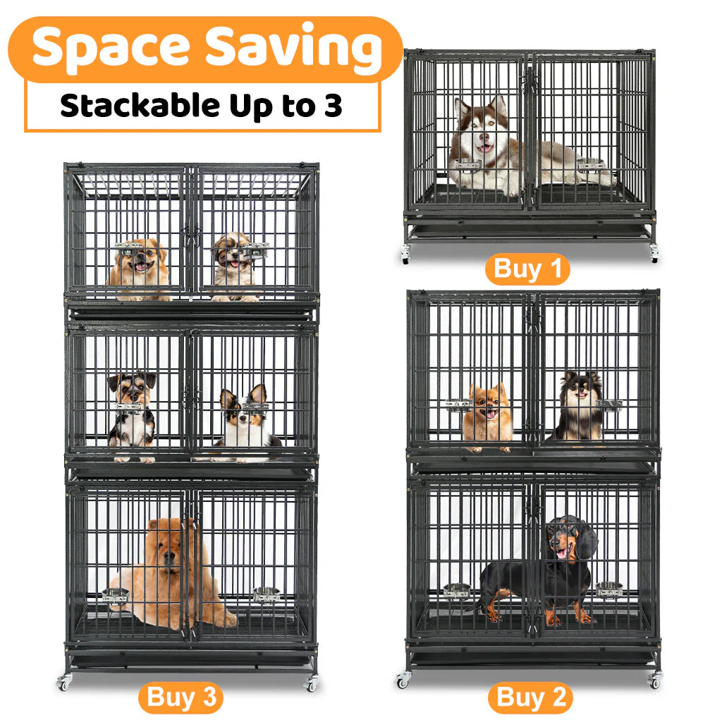 42" Stackable Dog Crate with Divider 43S (Extra Height) - Image 4