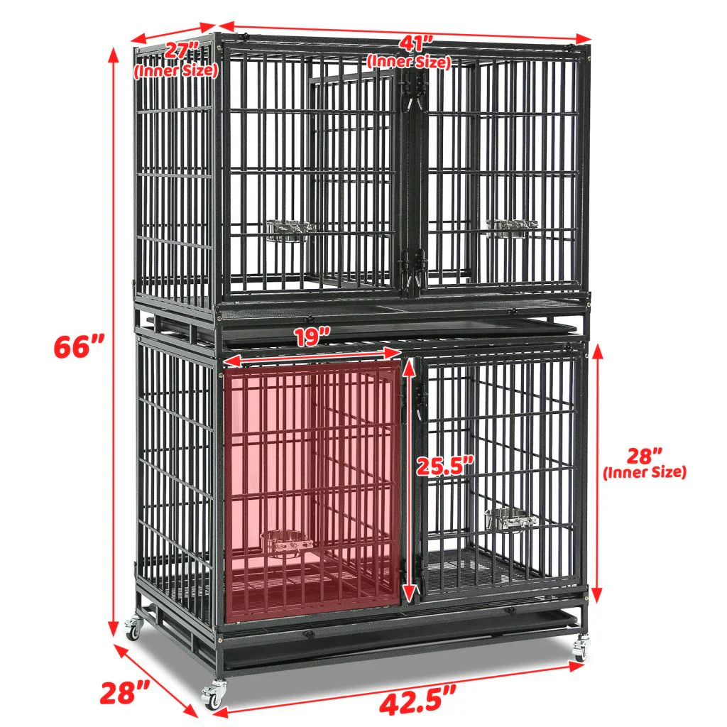 42" Stackable Dog Crate with Divider 43S (Extra Height) - Image 8
