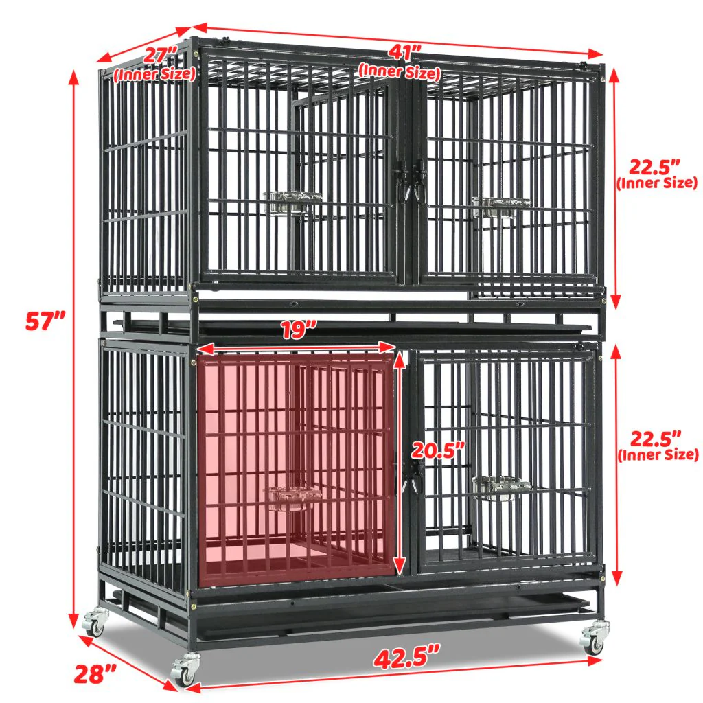 42" Stackable Dog Crate with Divider 43T (Standard Height) - Image 8