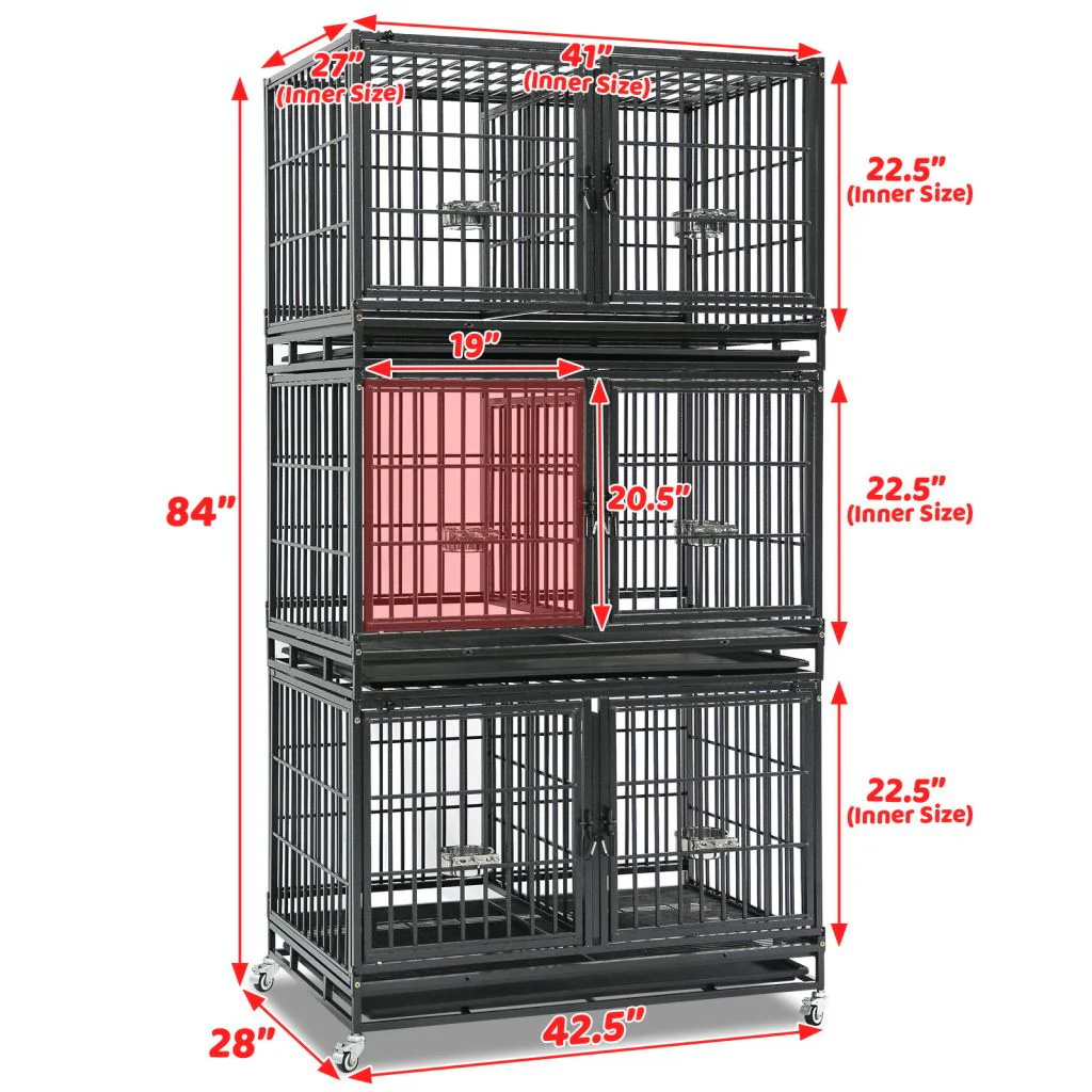 42" Stackable Dog Crate with Divider 43T (Standard Height) - Image 9