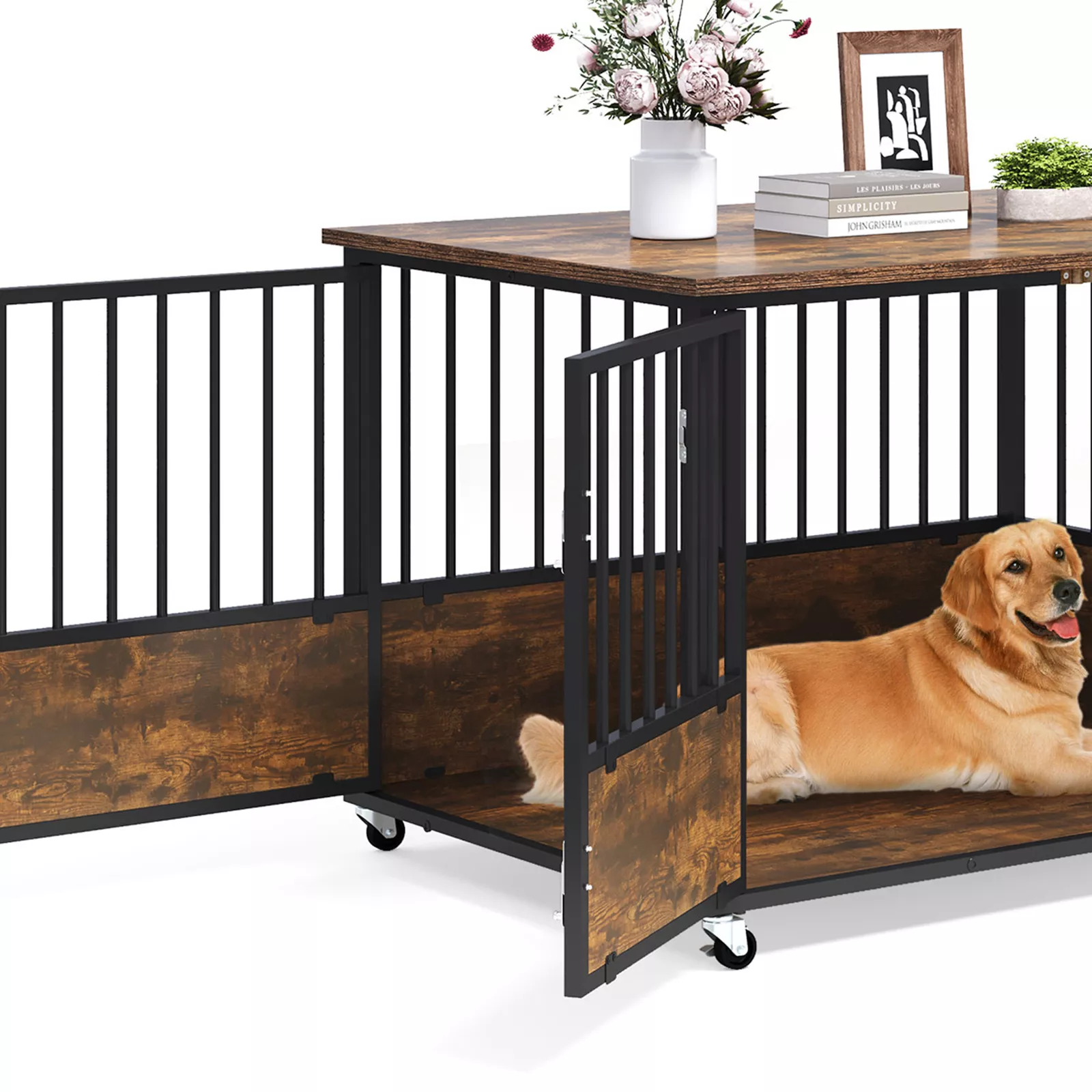 43.3" Freya Large Dog Crate Furniture - Image 3