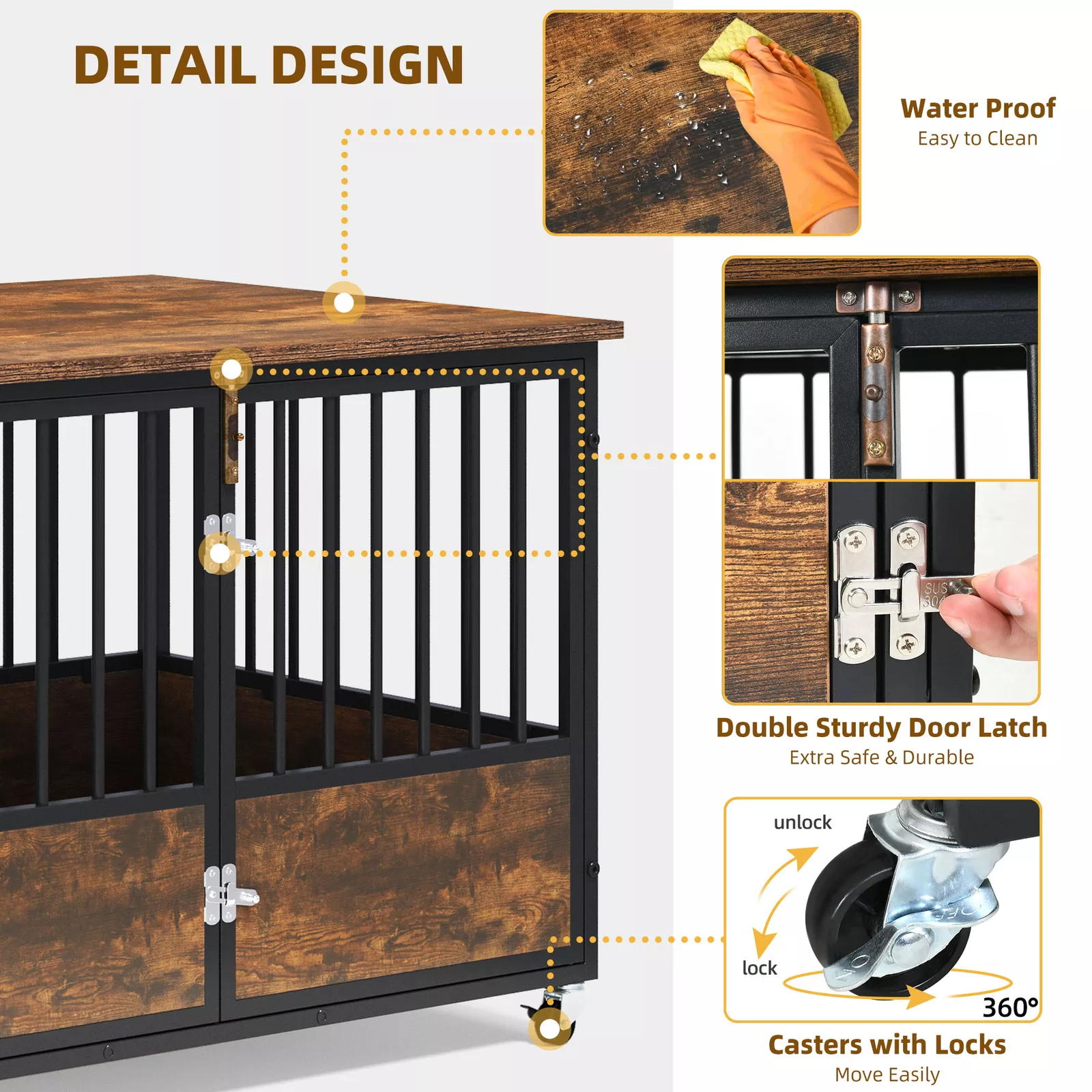 43.3" Freya Large Dog Crate Furniture - Image 4
