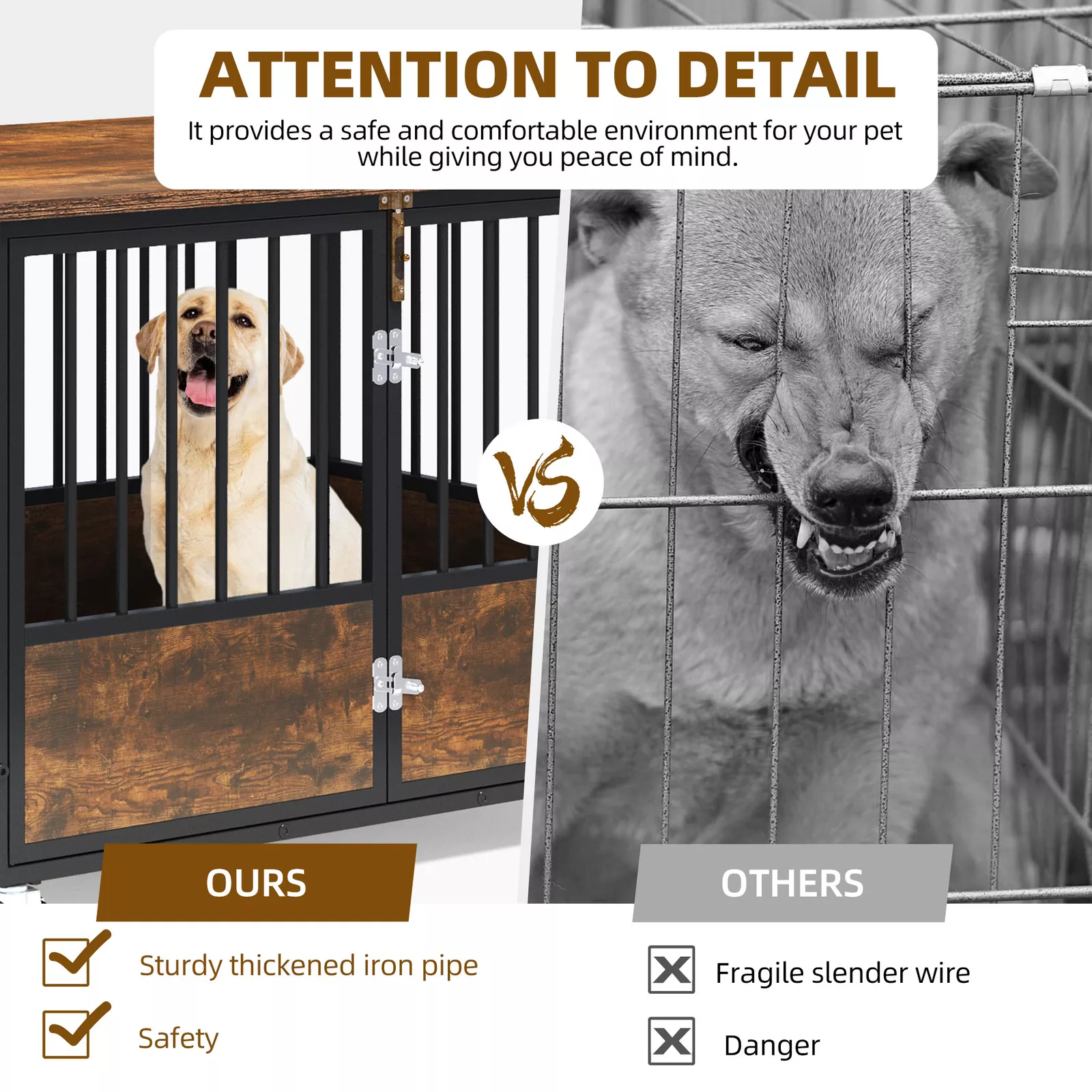 43.3" Freya Large Dog Crate Furniture - Image 6