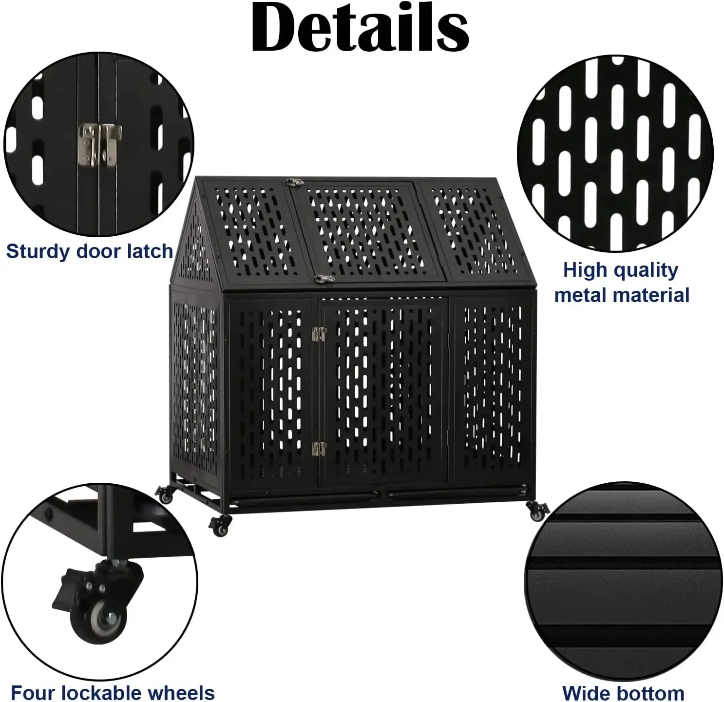 43.3" Wise Indestructible Heavy Duty Dog Crate - Image 4
