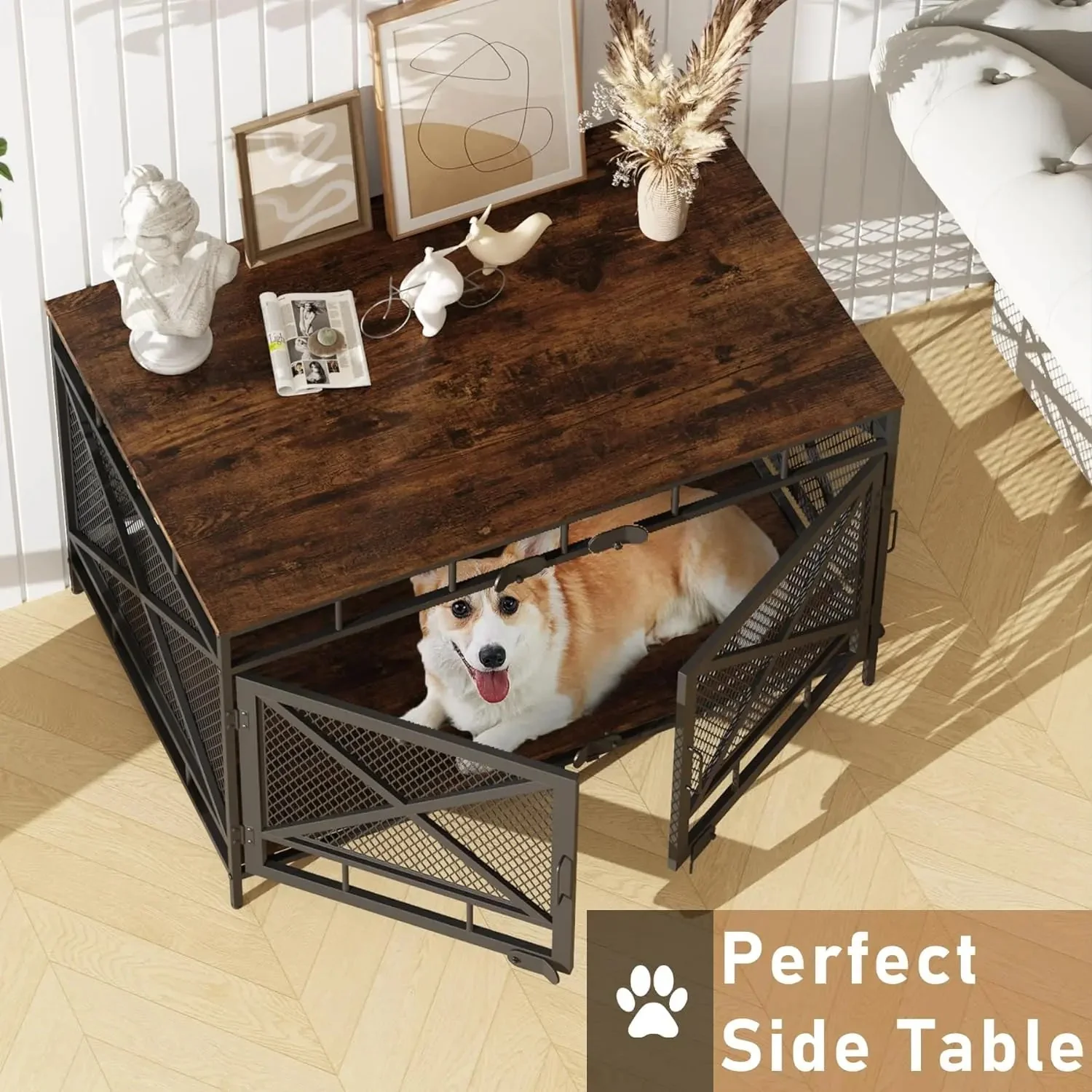 43.3" Zubair Large Dog Crates Furniture - Image 2