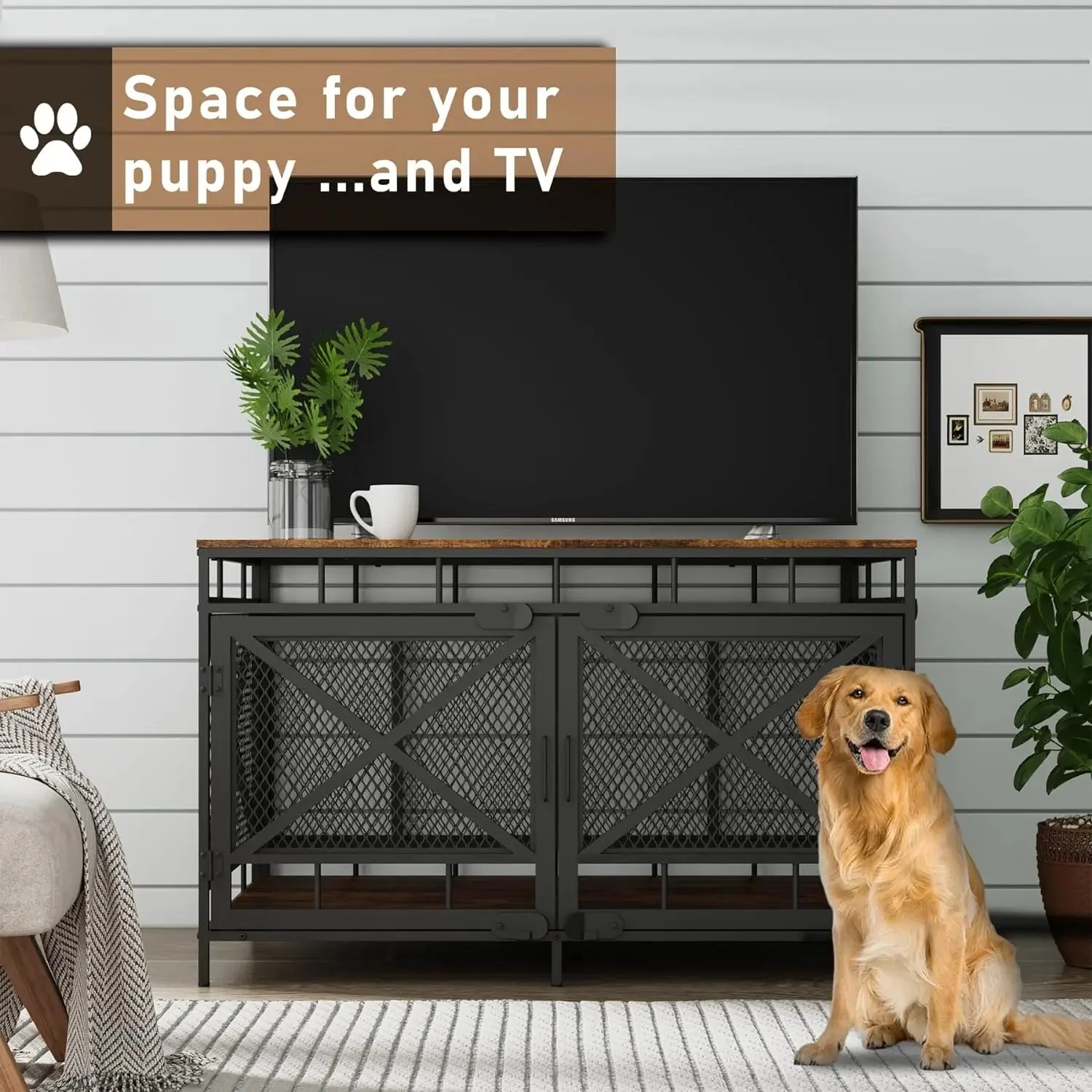 43.3" Zubair Large Dog Crates Furniture - Image 3