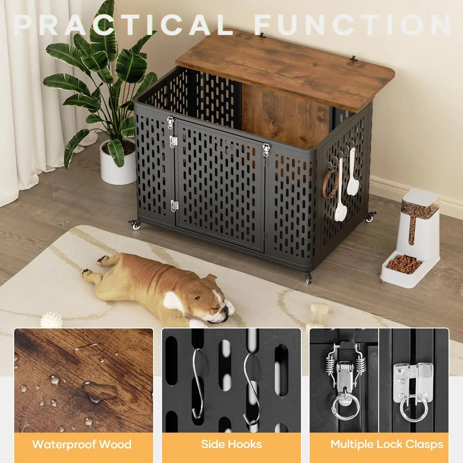 43.7" Kian Heavy Duty Large Dog Crates Furniture - Image 3