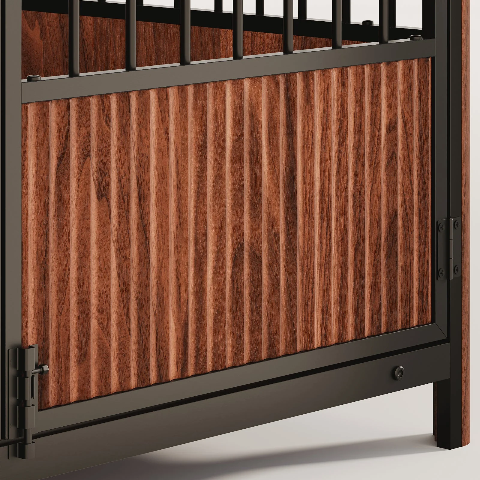 43'' Walnut Fluted Wood Furniture Style Dog Crate for Large & Medium Dogs - Double Door Design, Decorative Pet House & Indoor Side End Table. - Image 10
