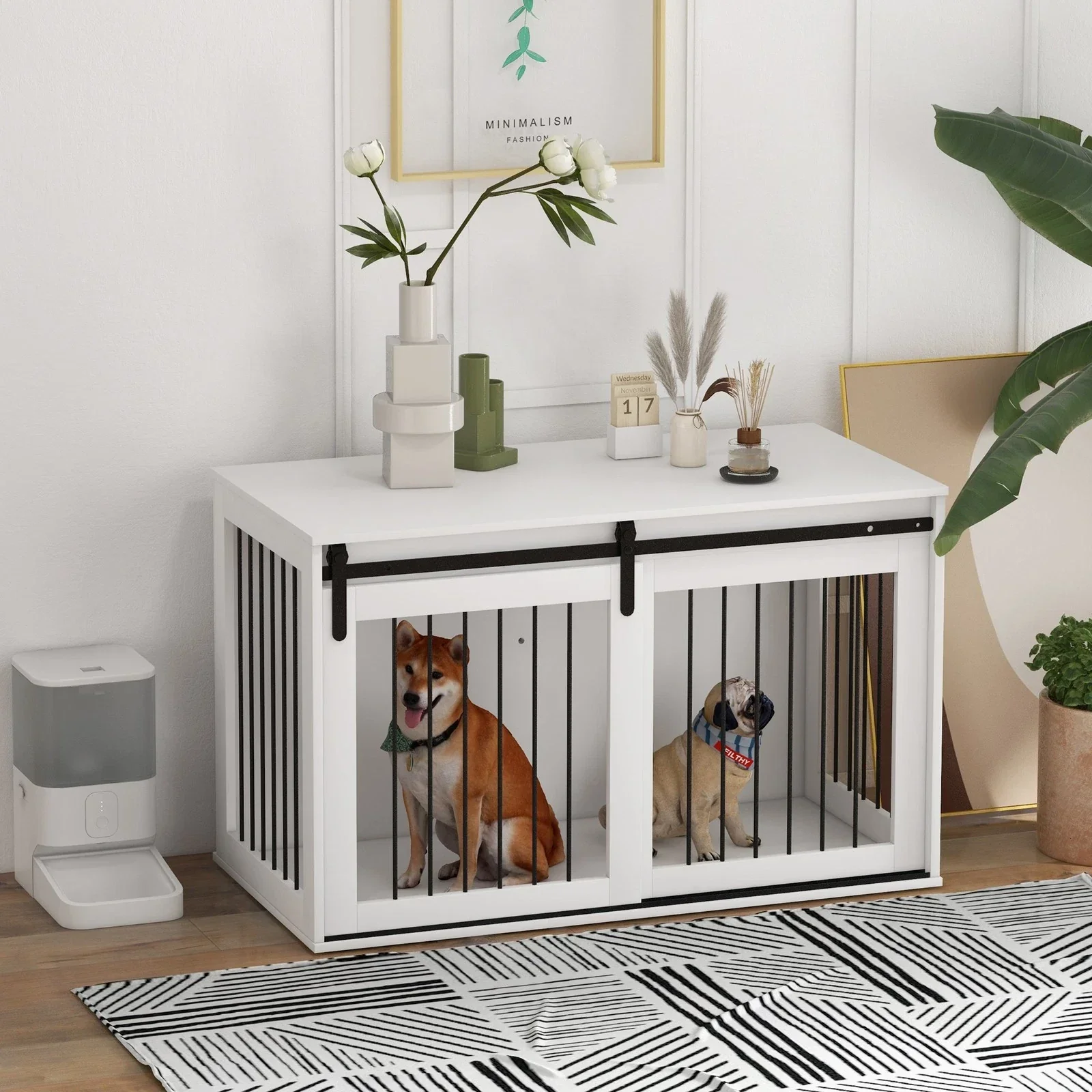 46.5" Elliot Large Dog Crate Furniture