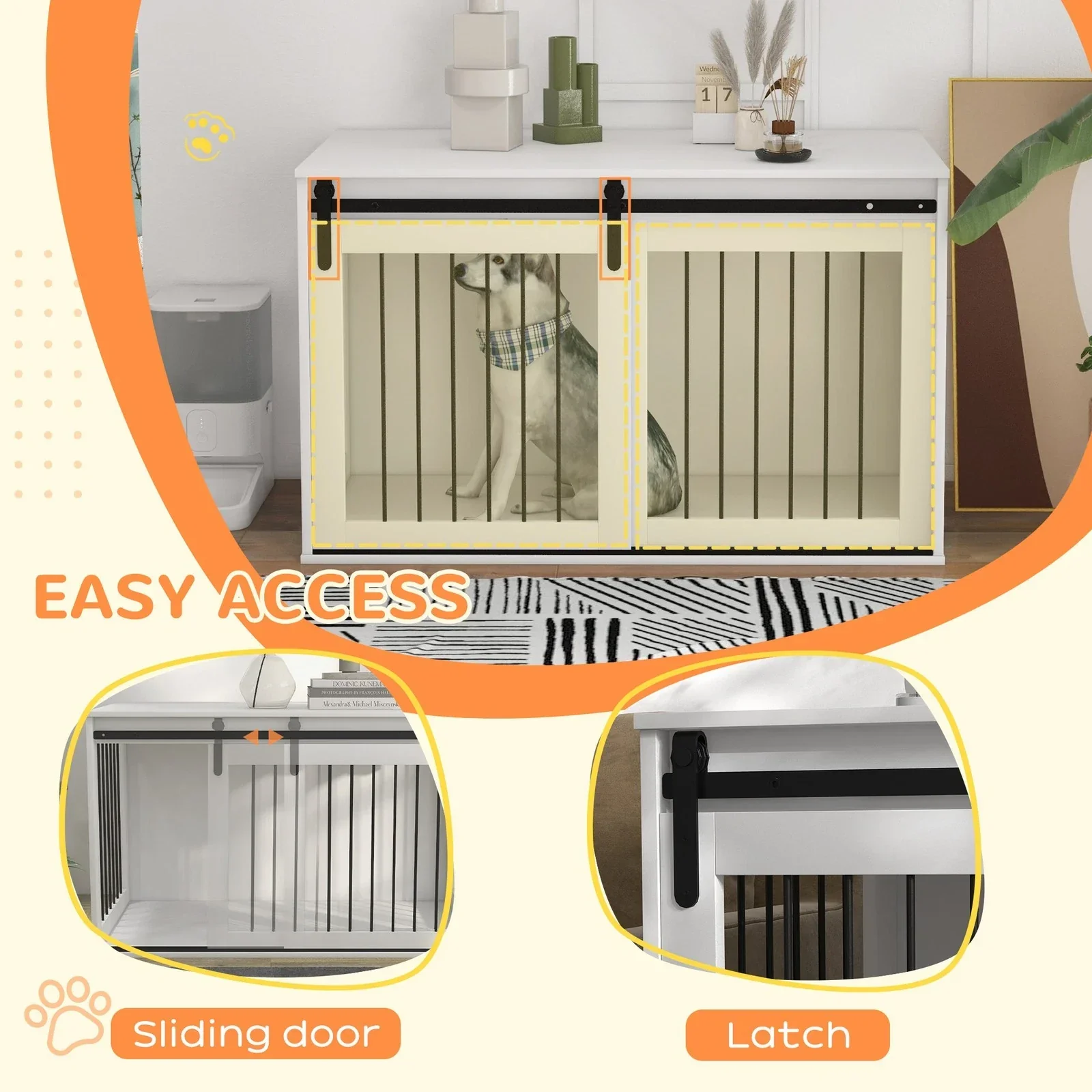 46.5" Elliot Large Dog Crate Furniture - Image 5