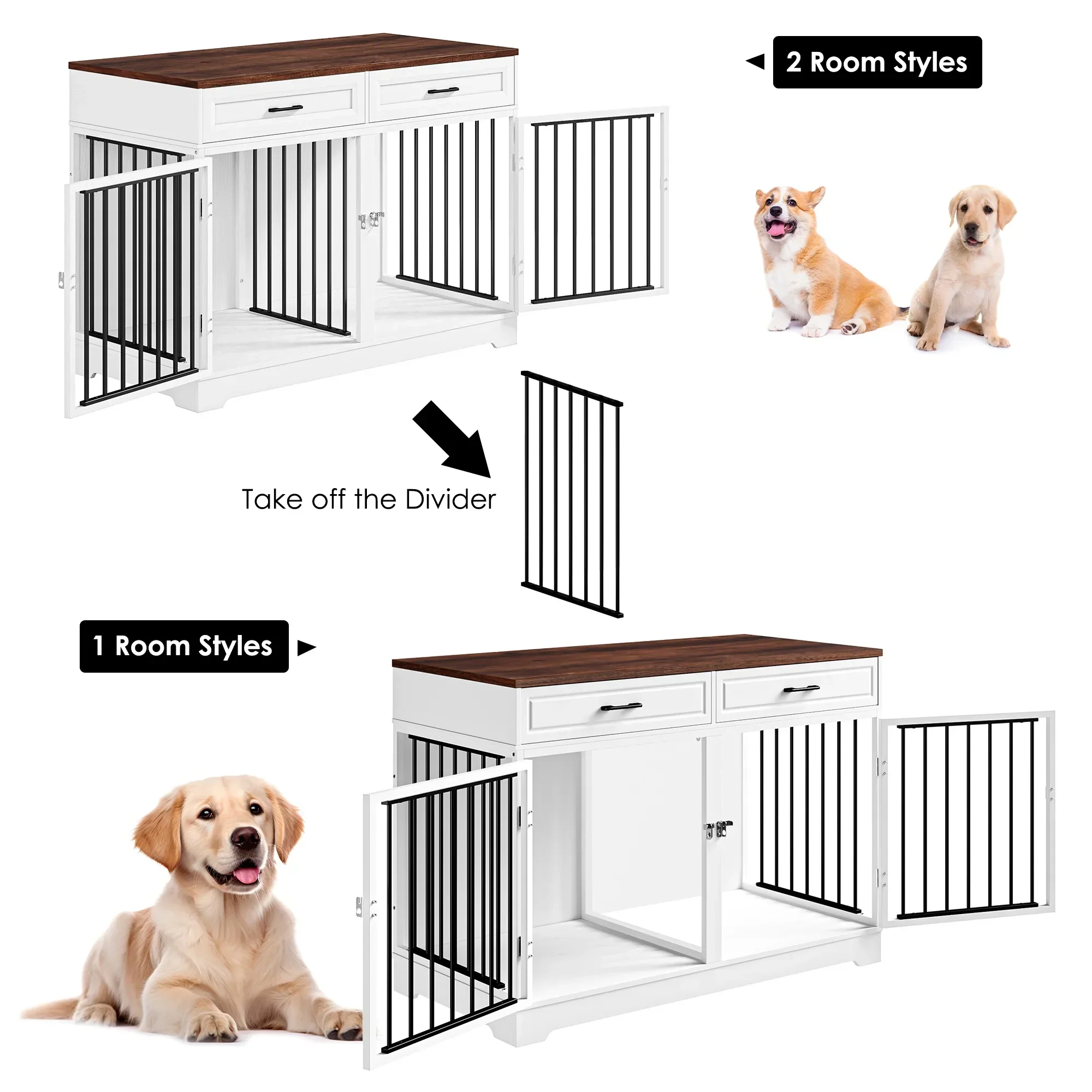 47.2" Dean Large Dog Crates Furniture - Image 6