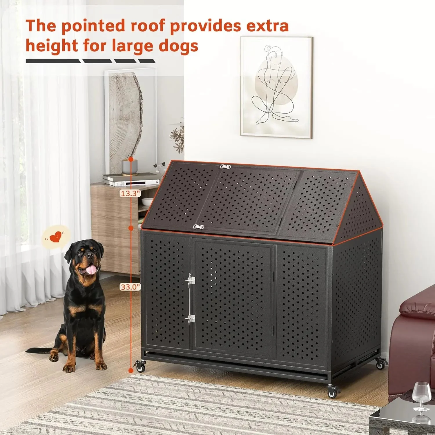 47.2" Noel Indestructible Heavy Duty Dog Crate - Image 2