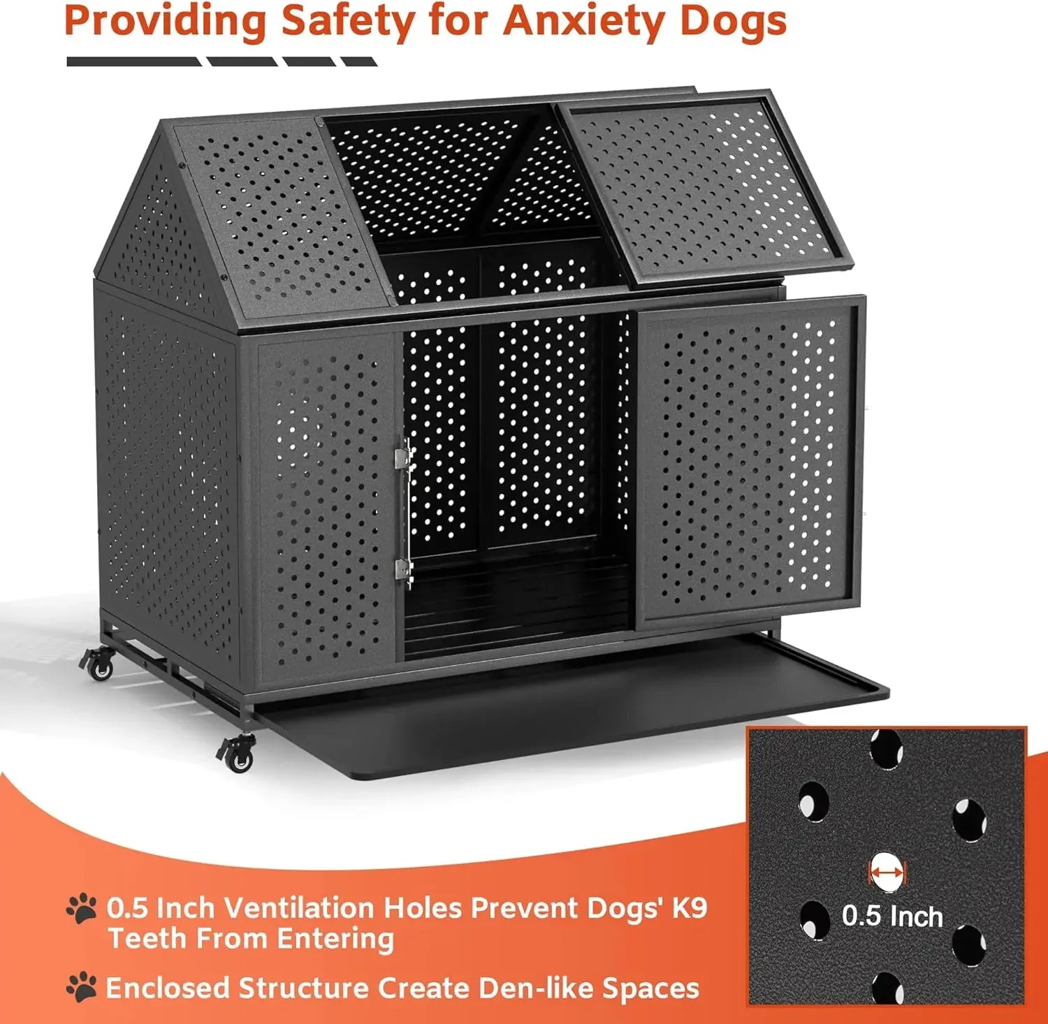 47.2" Noel Indestructible Heavy Duty Dog Crate - Image 3