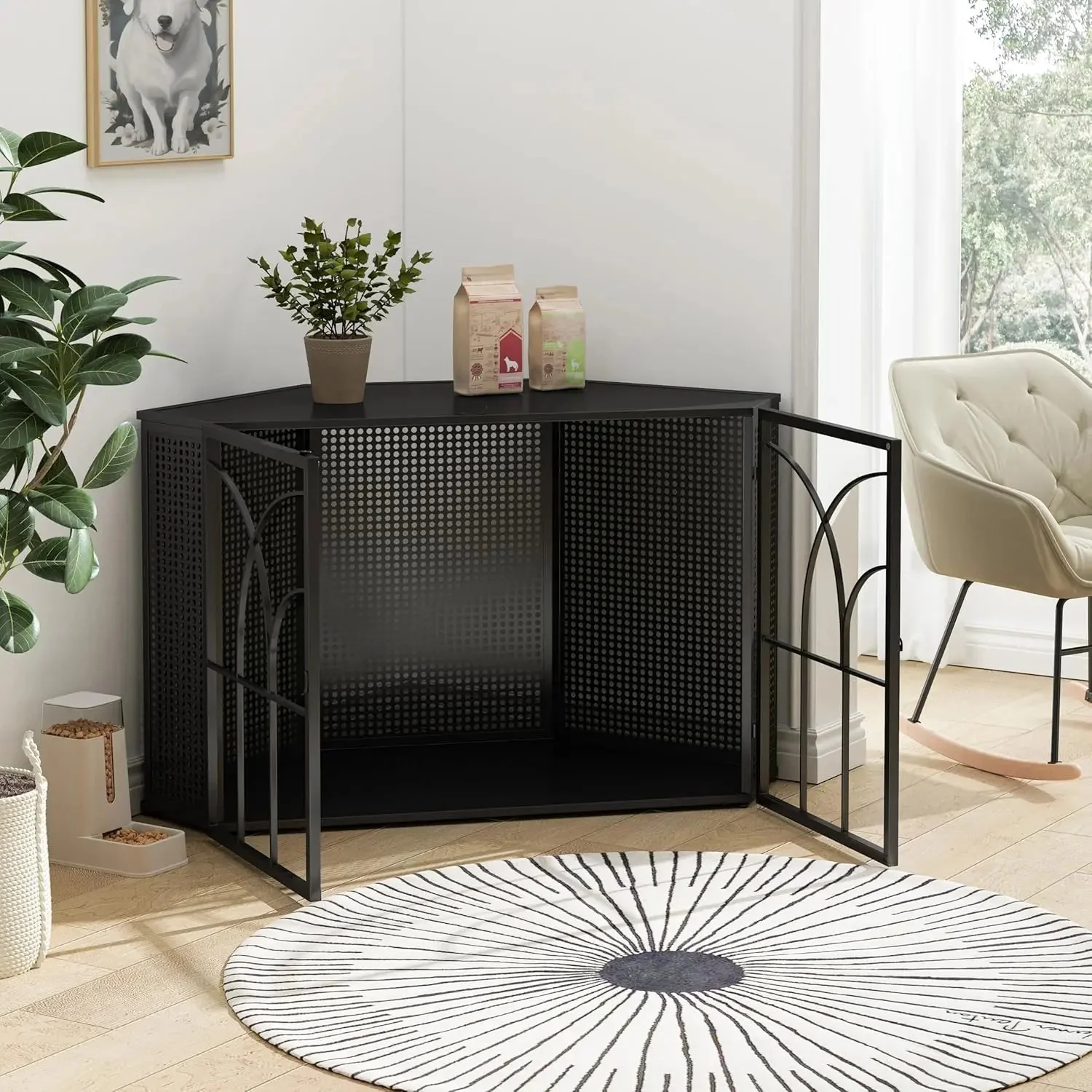 47.2" Nunez Large Corner Dog Crates Furniture - Image 2