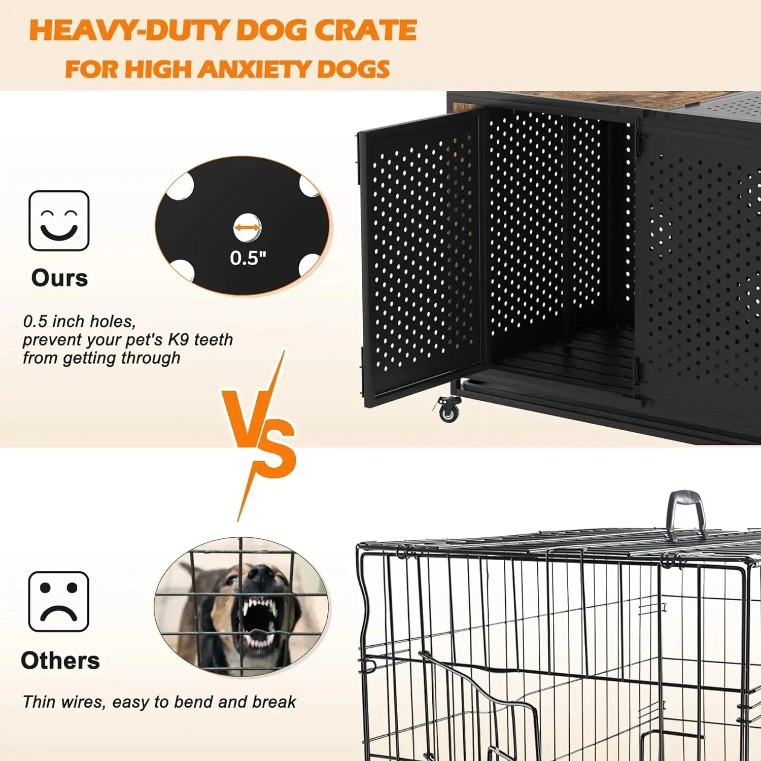 47.2" Umar Indestructible Heavy Duty Dog Crate - Image 5
