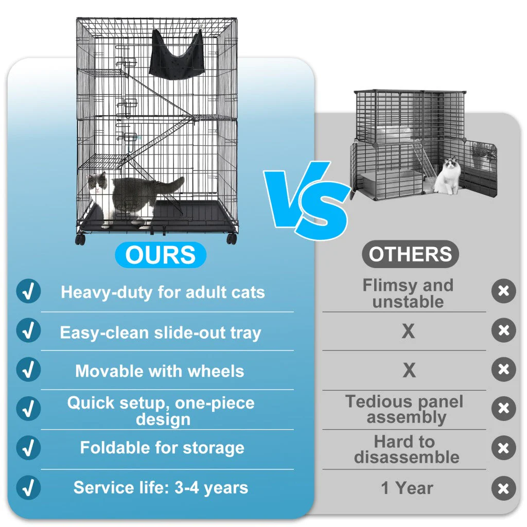 50 Inch 4-Tier Cat Cage C02 - Image 10